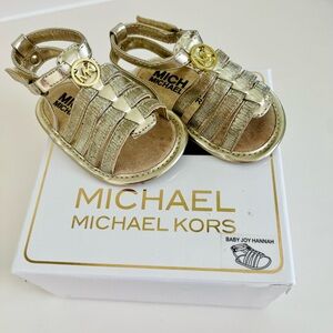 Michael Kors Gold Baby Sandals. Size 2 (3-6 months).